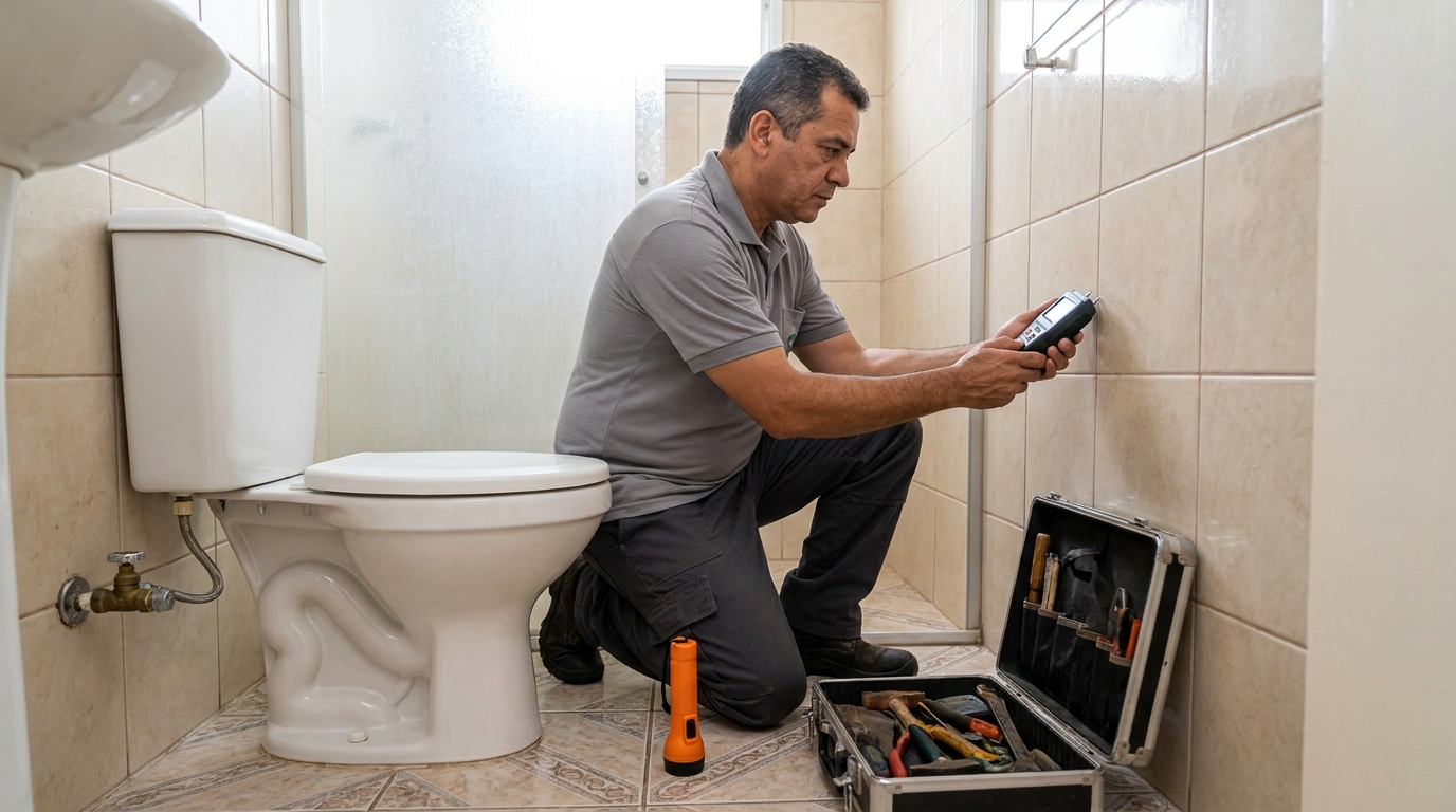 Técnico de caça vazamento com detector em Contagem‑MG